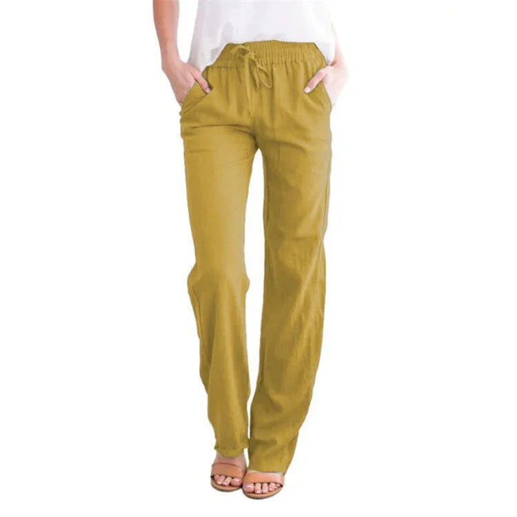 Women's Relaxed Fit Trousers Lightweight Breathable Elastic Waist Drawstring