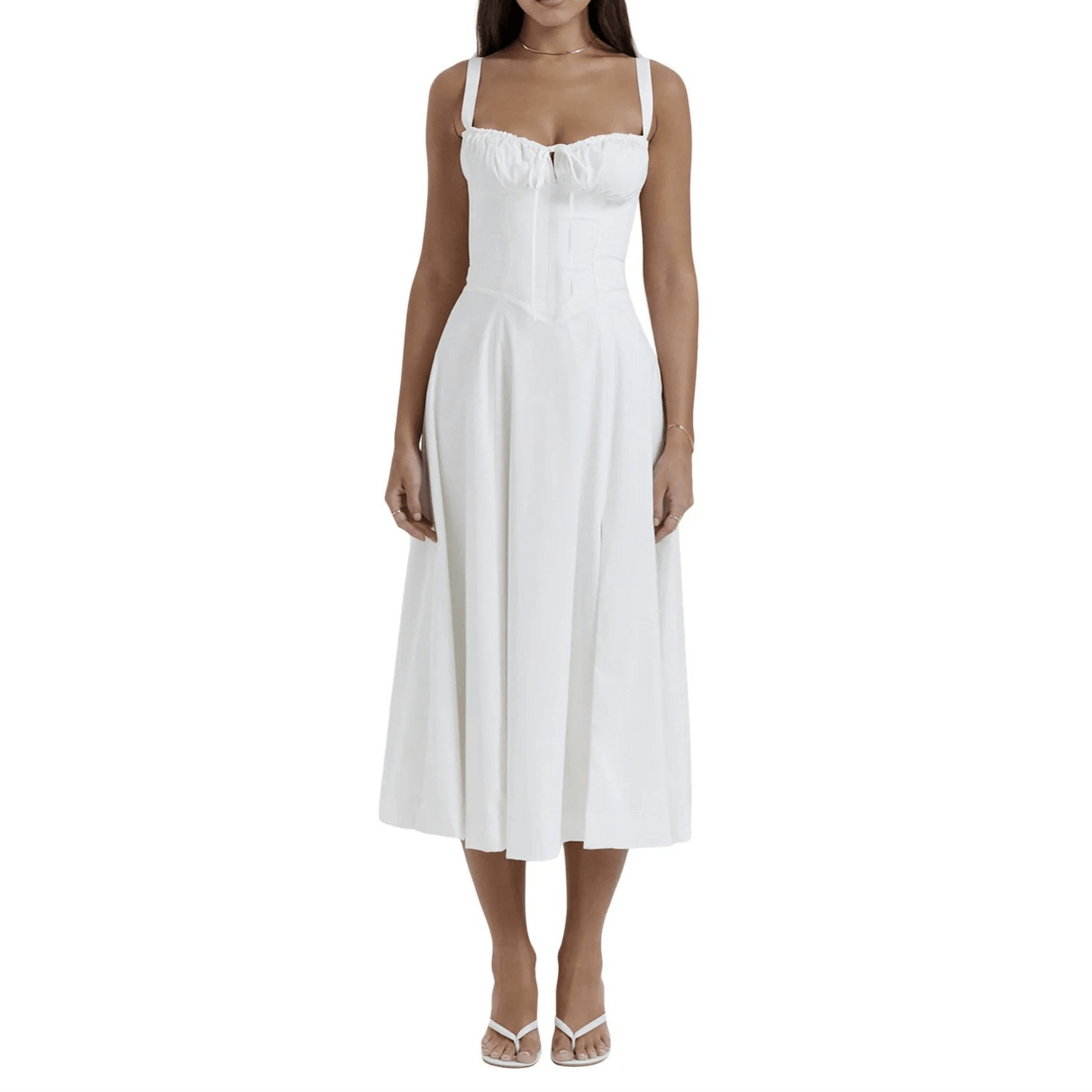 Women's Midi Dress Corset Style with Slit