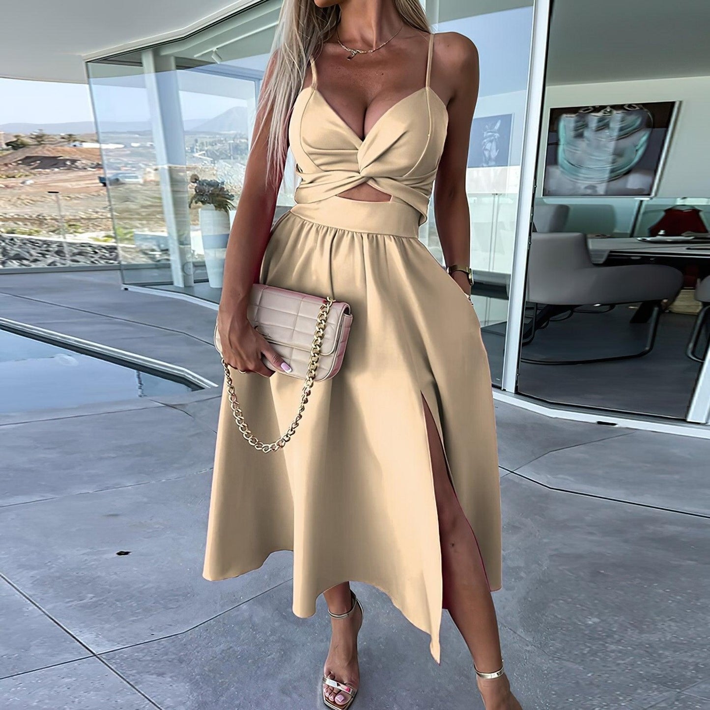 Women's Midi Dress Luxurious Fabric
