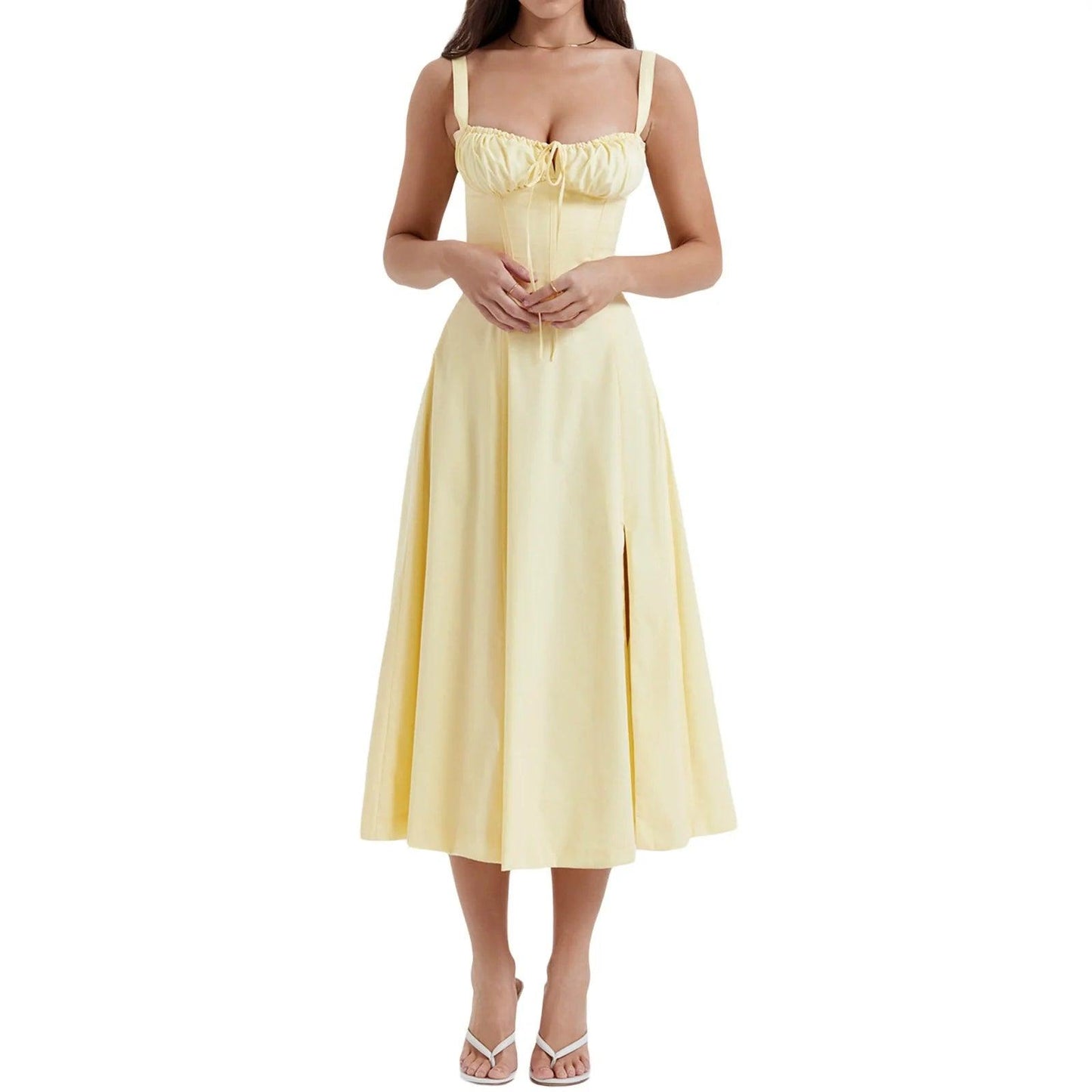 Women's Midi Dress Corset Style with Slit