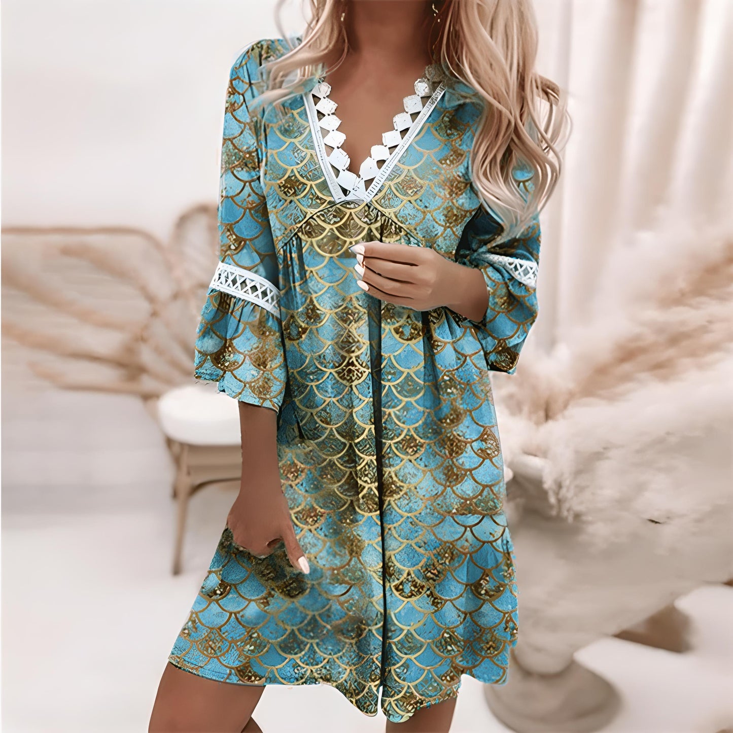 Women's Flowing Midi Dress - Sleeveless Formal Wear