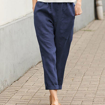 Women's Relaxed Fit Tapered Trousers Lightweight Fabric