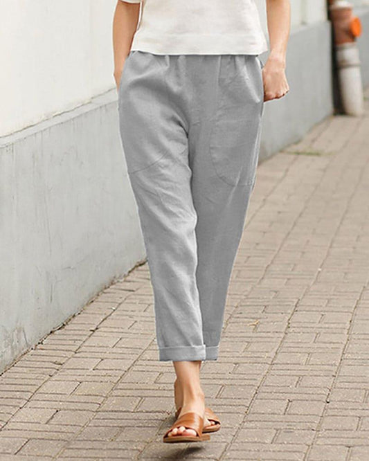 Women's Relaxed Fit Tapered Trousers Lightweight Fabric