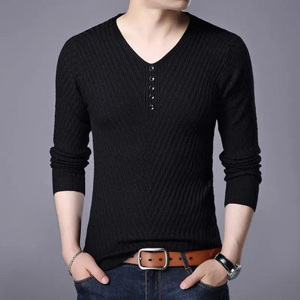 Men's Long Sleeve Striped Color Block Shirt