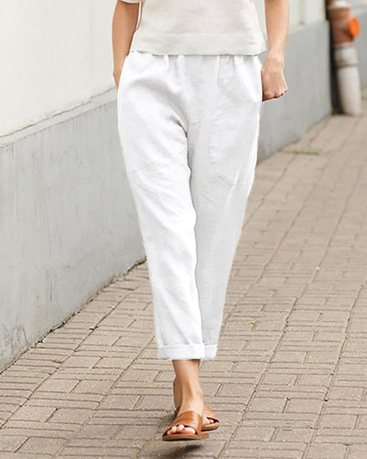 Women's Relaxed Fit Tapered Trousers Lightweight Fabric