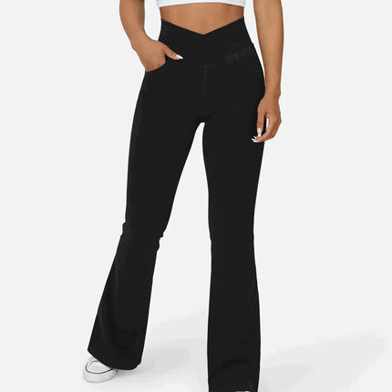 Women's High Waist Flared Jeans with Elasticated Waistband