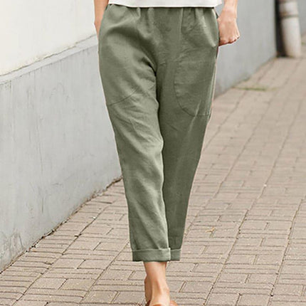 Women's Relaxed Fit Tapered Trousers Lightweight Fabric