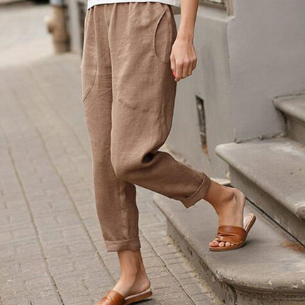 Women's Relaxed Fit Tapered Trousers Lightweight Fabric