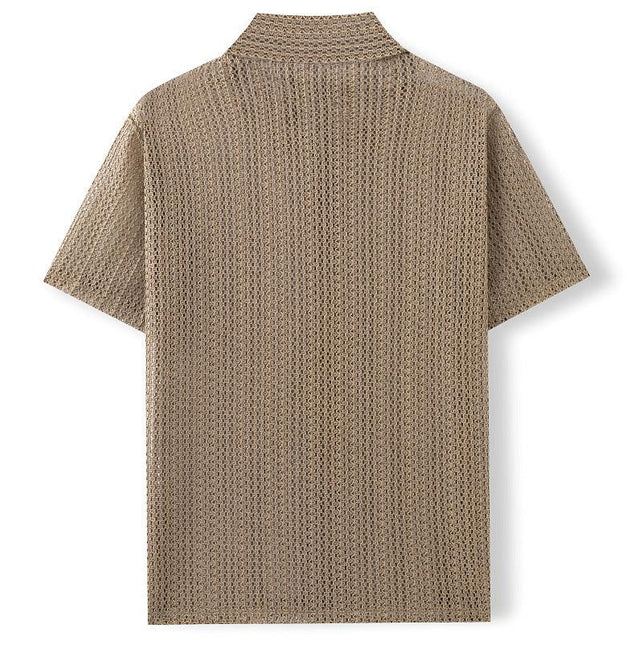 Men's Knitted Polo Shirt Summer Style