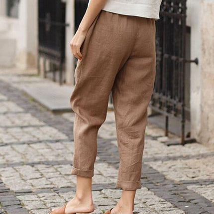 Women's Relaxed Fit Tapered Trousers Lightweight Fabric
