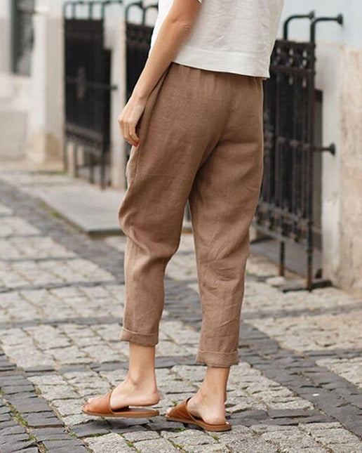 Women's Relaxed Fit Tapered Trousers Lightweight Fabric