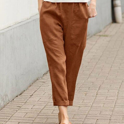 Women's Relaxed Fit Tapered Trousers Lightweight Fabric