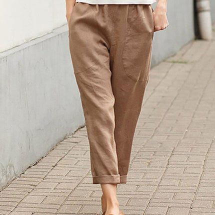 Women's Relaxed Fit Tapered Trousers Lightweight Fabric