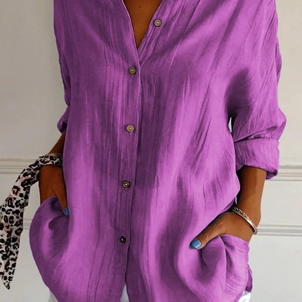 Women's Long Sleeve Button-Down Shirt Casual Style