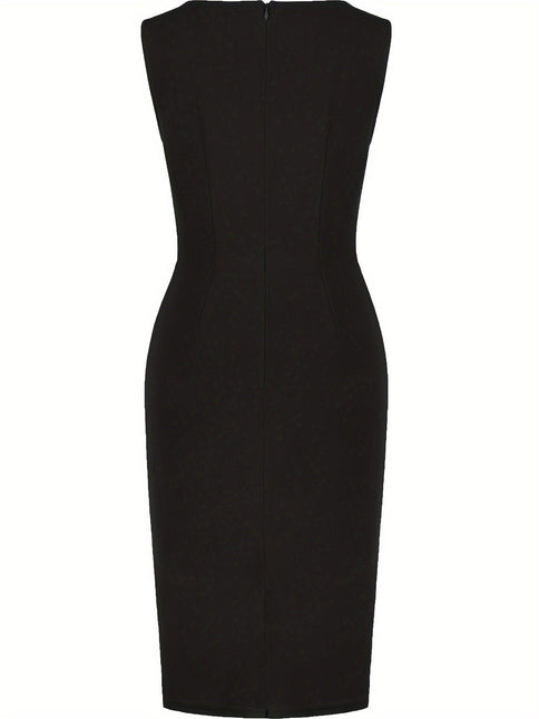 Women's Pencil Dress Stretch Knit Asymmetrical Hem