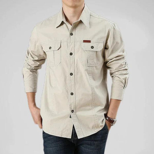 Men's Long Sleeve Shirt with Cargo Pockets