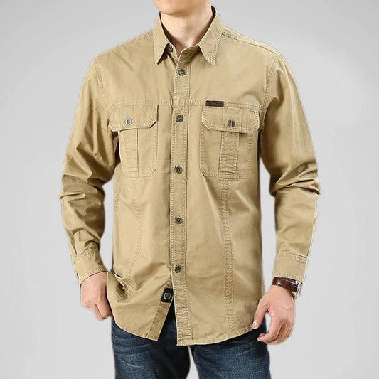 Men's Long Sleeve Shirt with Cargo Pockets