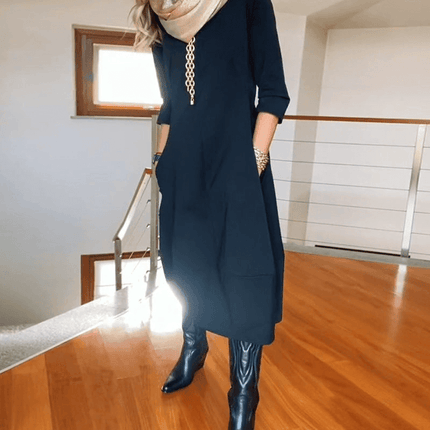 Women's Midi Dress with Pleats