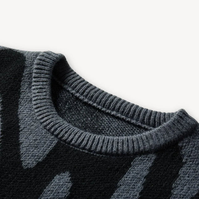 Men's Knit Sweater Wool Graphic Crewneck