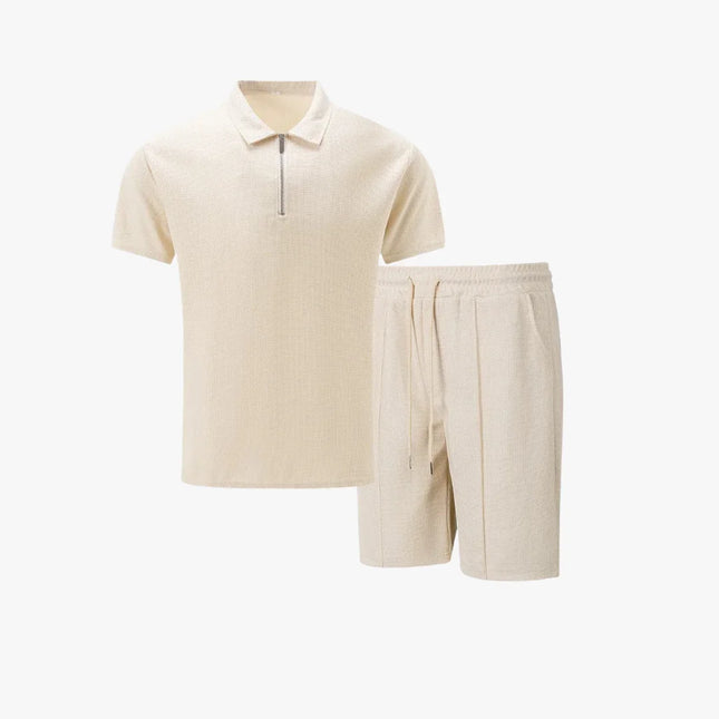 Men's Polo Shirt and Shorts Cotton Co-ord Set