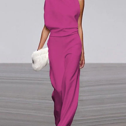 Women's Sleeveless Jumpsuit - Elegant Formal One-Piece Outfit