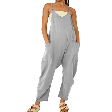Women's Casual Jumpsuit Sleeveless with Pockets