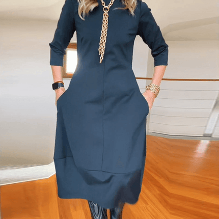 Women's Midi Dress with Pleats