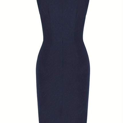 Women's Pencil Dress Stretch Knit Asymmetrical Hem