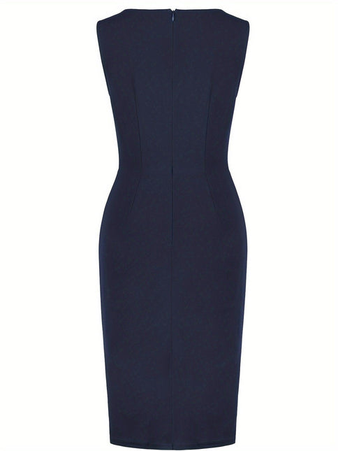 Women's Pencil Dress Stretch Knit Asymmetrical Hem