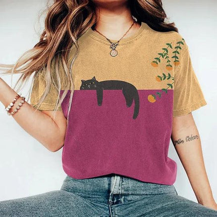 Women's Graphic T-Shirt Two-Tone Style