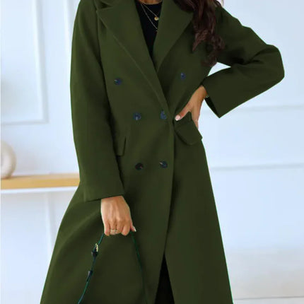 Women's Long Trenchcoat Elegant Fitted