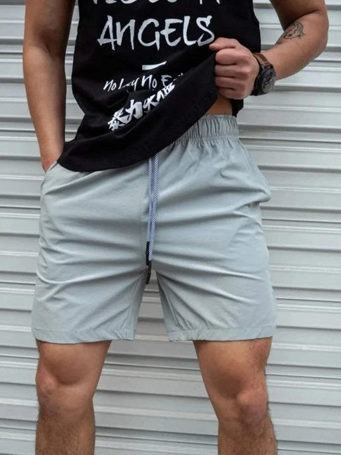 Men's Lightweight Casual Shorts Elastic Waist Drawstring Above Knee