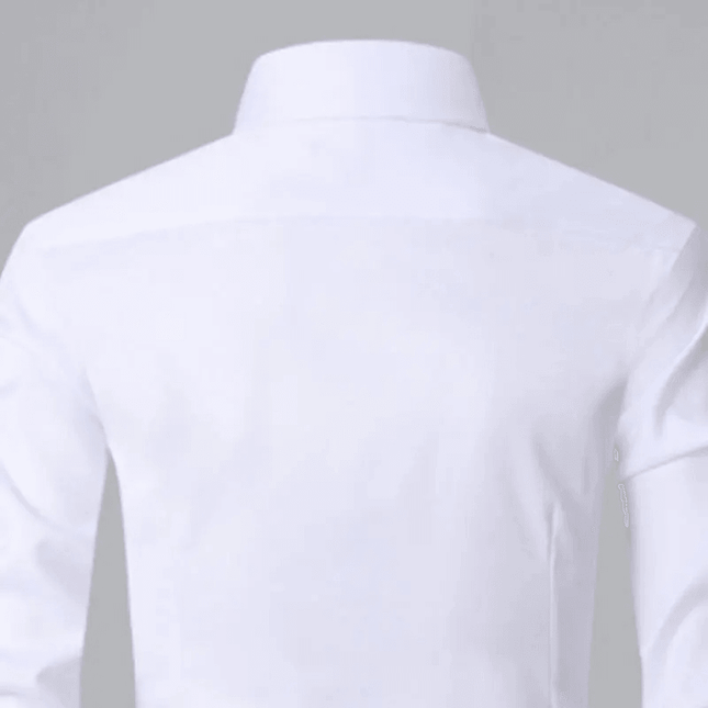 Men's Long Sleeve Slim Fit Shirt with Contrast Buttons