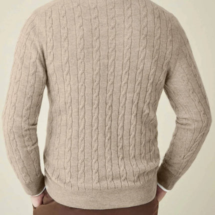 Men's Zipper Sweater Cable Knit
