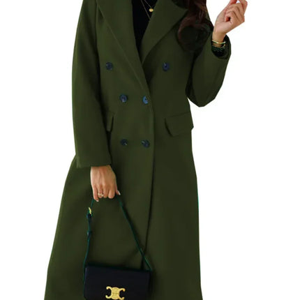 Women's Long Trenchcoat Elegant Fitted