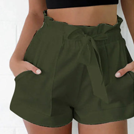 Women's Casual Plain Shorts With Belt