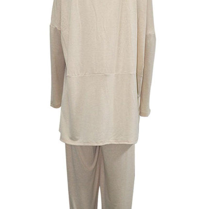 Women's Oversized Sweatshirt and Elastic Waist Trousers Cotton Loungewear Set