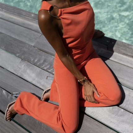 Women's One Shoulder Jumpsuit Elegant Style