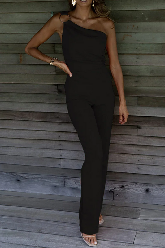 Women's One Shoulder Jumpsuit Elegant Style