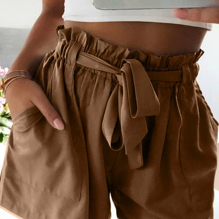 Women's Casual Plain Shorts With Belt