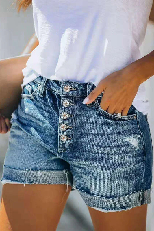 Women's Denim Shorts Mid-Rise