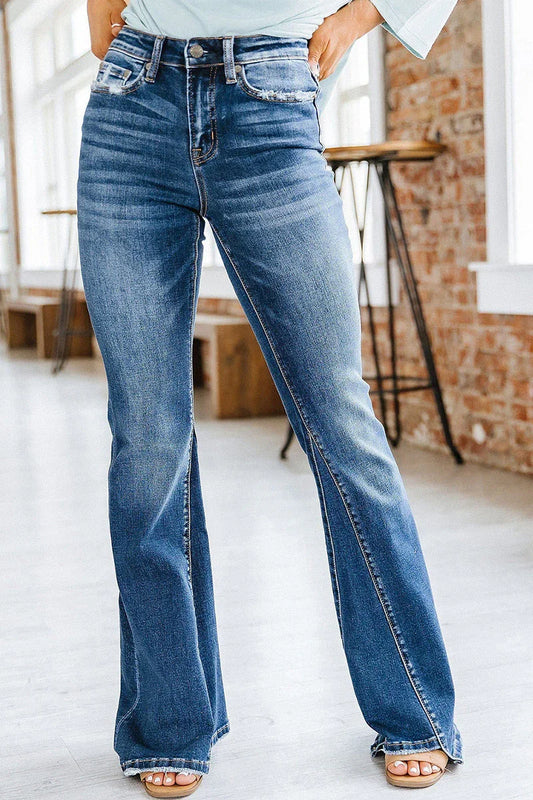 Women's Flared High Waist Jeans Denim