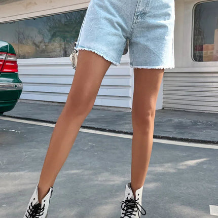 Women's French Denim Shorts Raw Hem