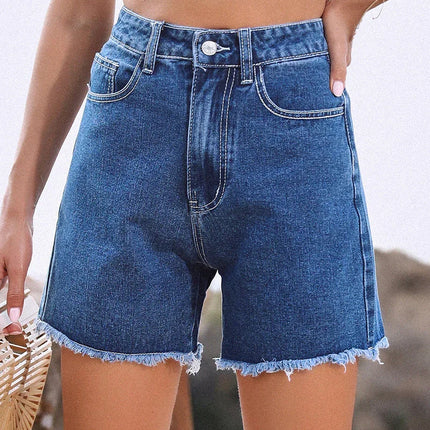 Women's French Denim Shorts Raw Hem