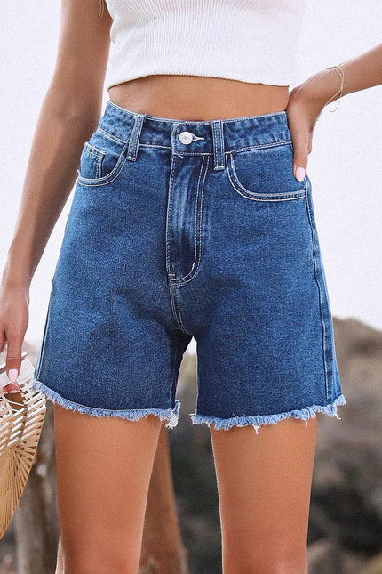 Women's French Denim Shorts Raw Hem