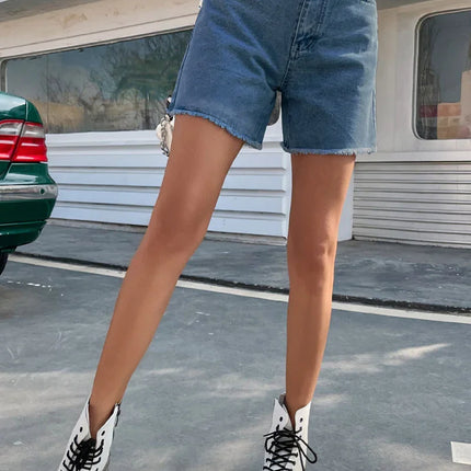 Women's French Denim Shorts Raw Hem