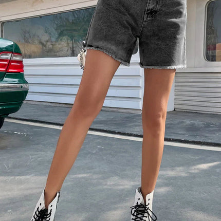 Women's French Denim Shorts Raw Hem