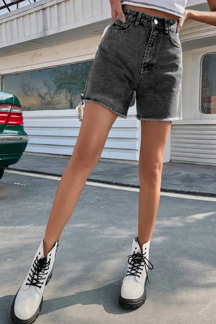 Women's French Denim Shorts Raw Hem