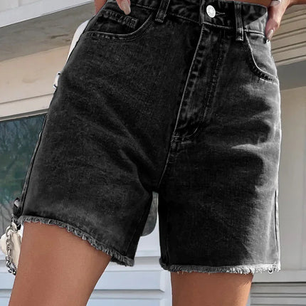 Women's French Denim Shorts Raw Hem