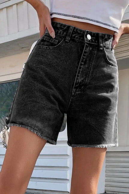 Women's French Denim Shorts Raw Hem